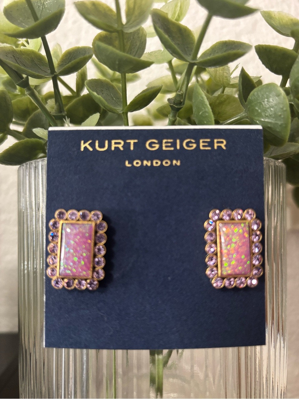 Kurt Geiger Gold-Tone Pink
Opal & Crystal Earrings - Picture 3 of 4